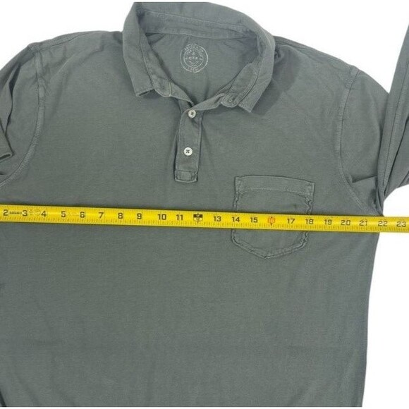J Crew Broken-In LS Polo Shirt Sage Green Soft Preppy Casual HOLE sz Large - Picture 6 of 7